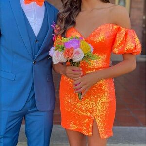 Orange Jovani Homecoming Dress, Size 0